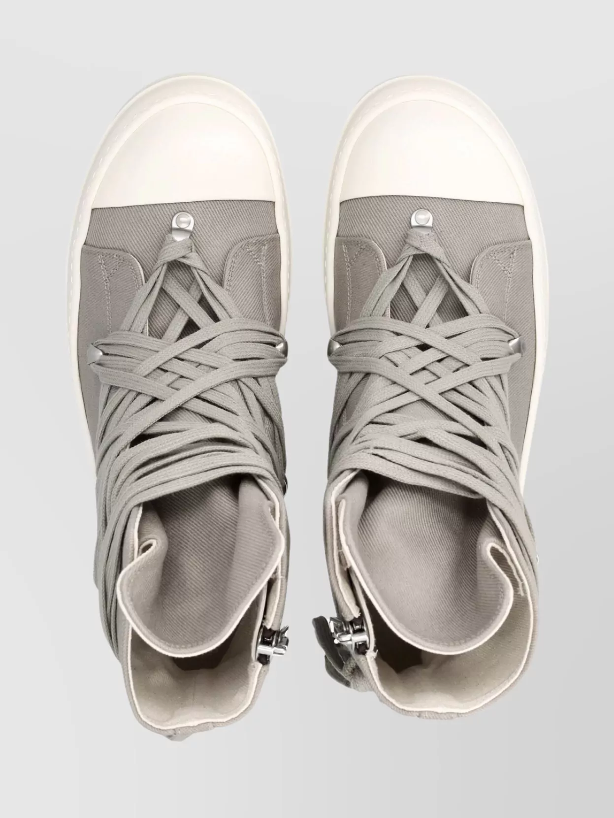 Rick Owens Drkshdw High-top Denim Sneakers Megalace Detail In Multi