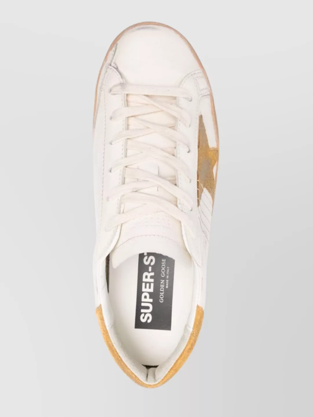 Golden Goose Leather Sneakers With Star Patch And Perforated Sides In Multi