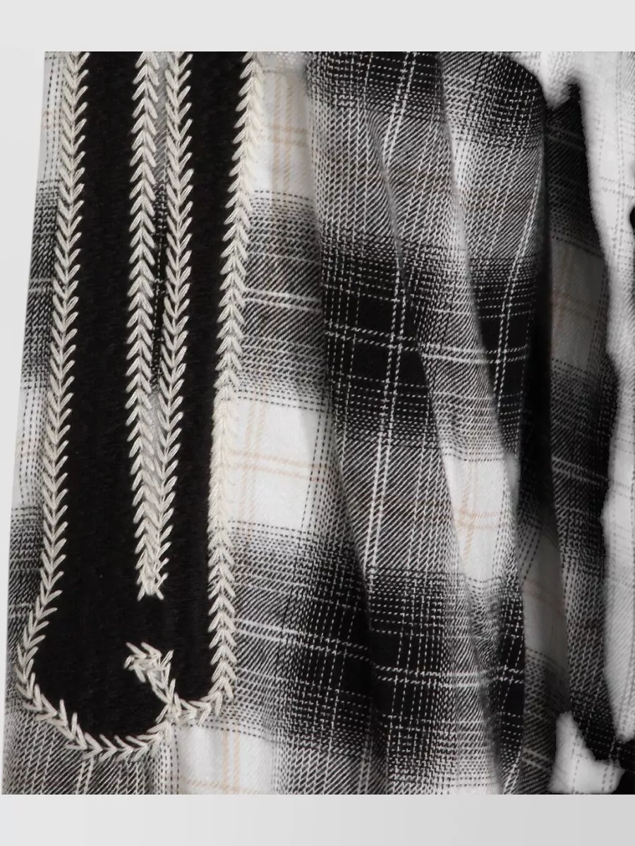 Amiri Button Down Shirt Chest Pockets Frayed Hem