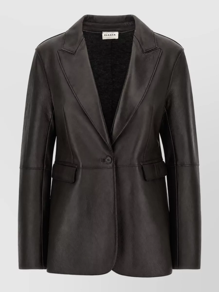 P.a.r.o.s.h. lamb leather single-breasted blazer