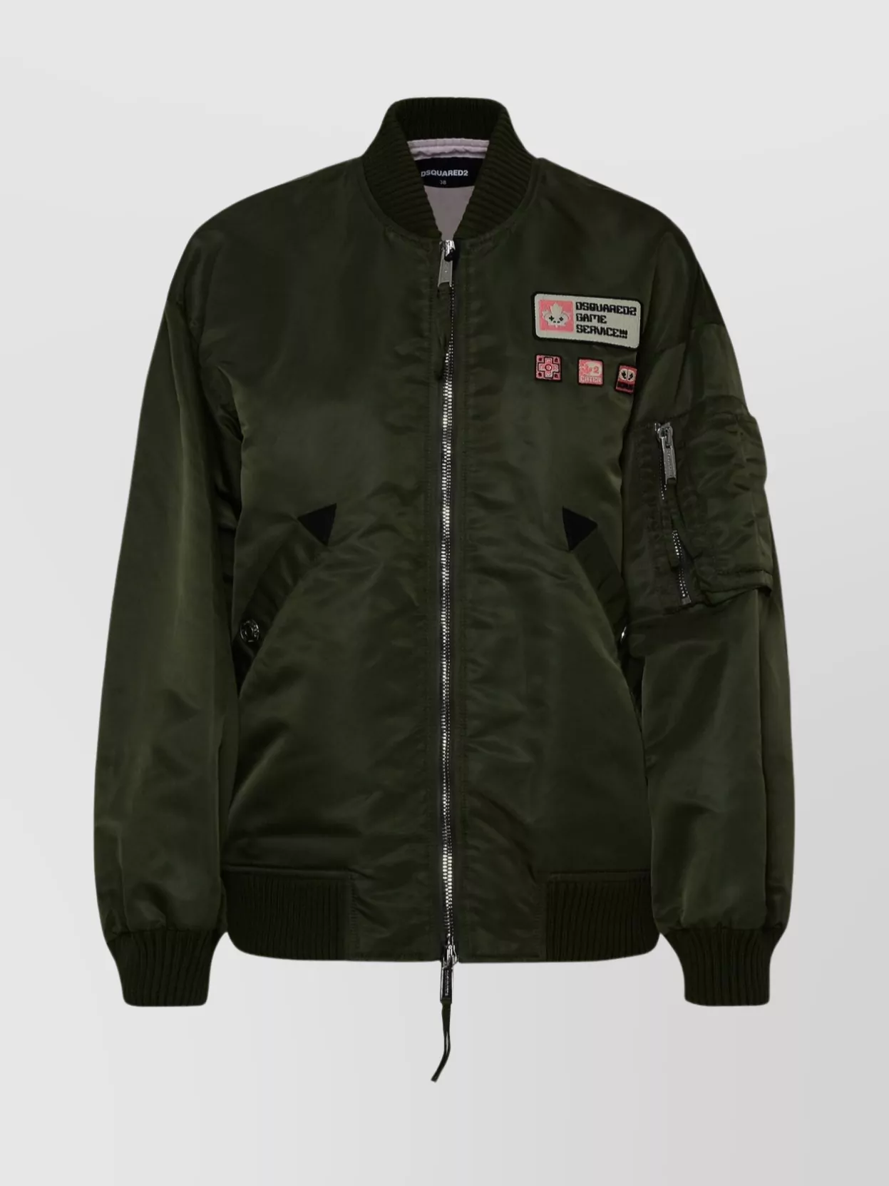 Shop Dsquared2 Nylon Bomber Jacket Embroidered Patches