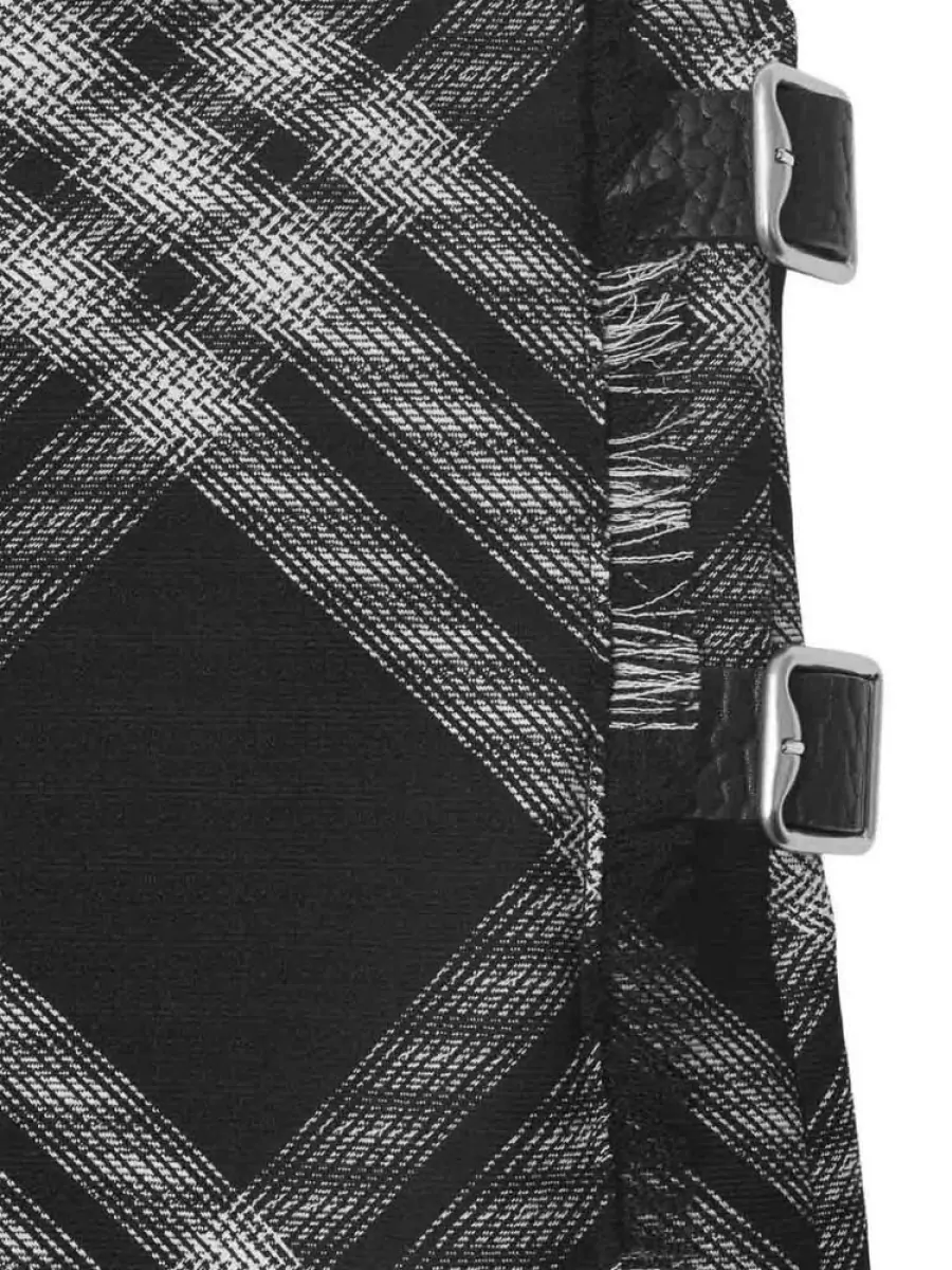 Burberry Checked Wool A-Line Skirt