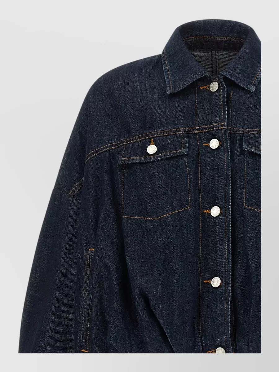 Dries Van Noten Cropped Oversized Denim Jacket
