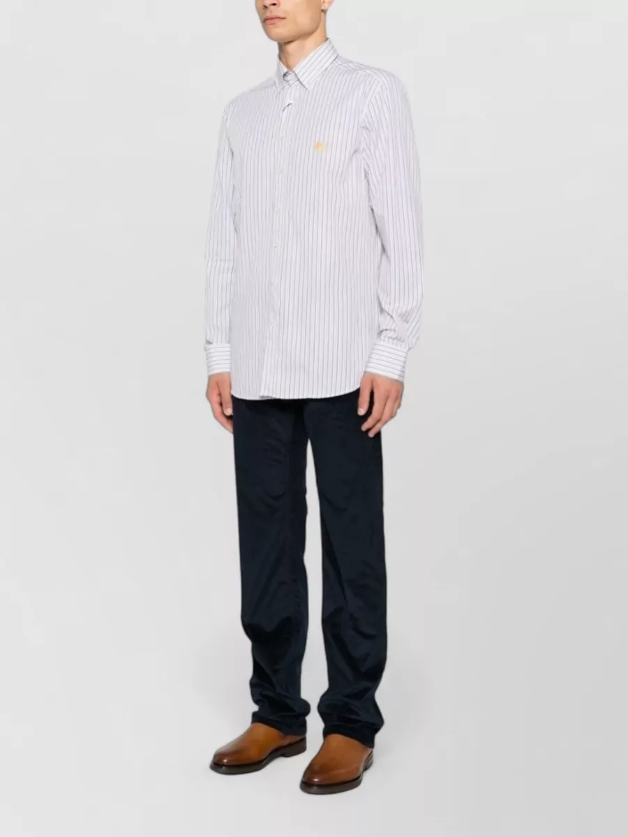 Etro Striped Cotton Long-Sleeve Shirt