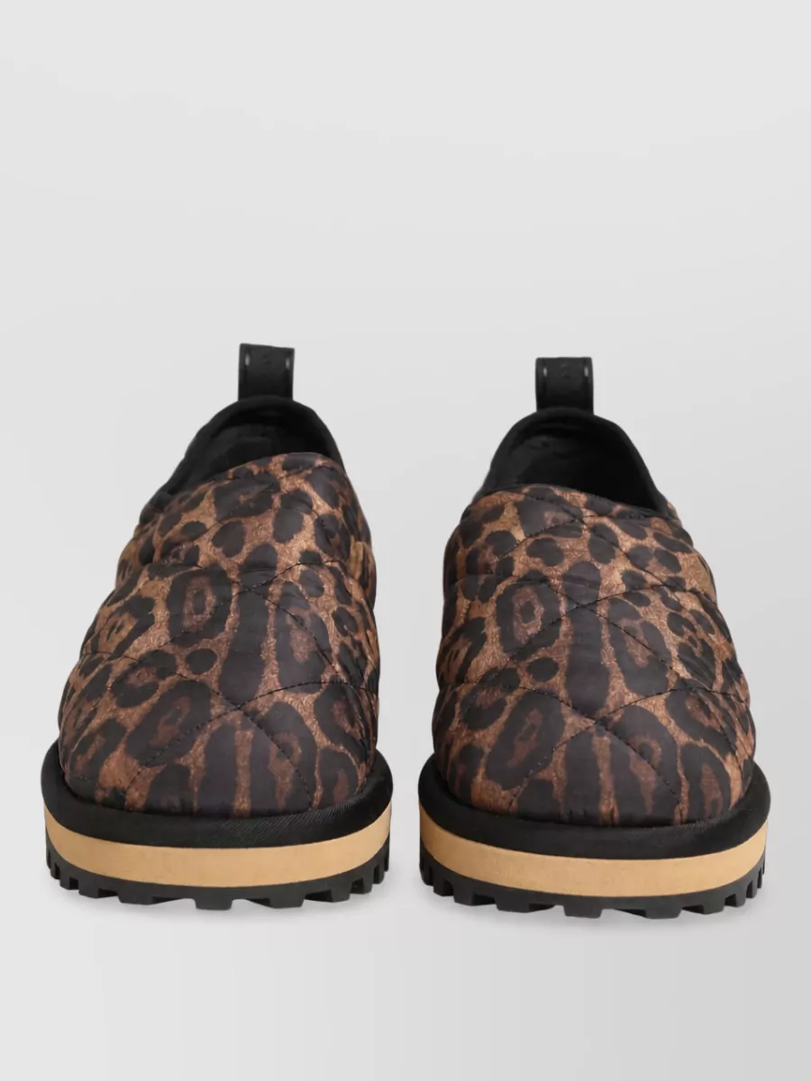 Dolce&Gabbana leopard-print quilted slippers