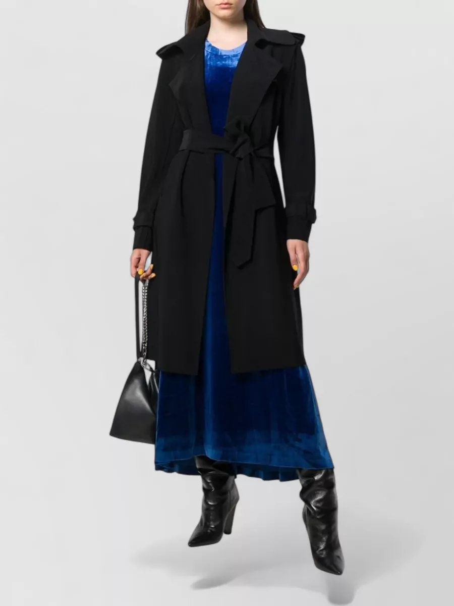 Norma Kamali Double-Breasted Belted Trench Coat