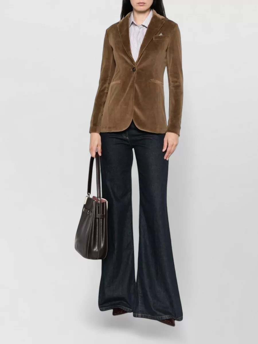 Circolo 1901 Velvet Single-Breasted Blazer