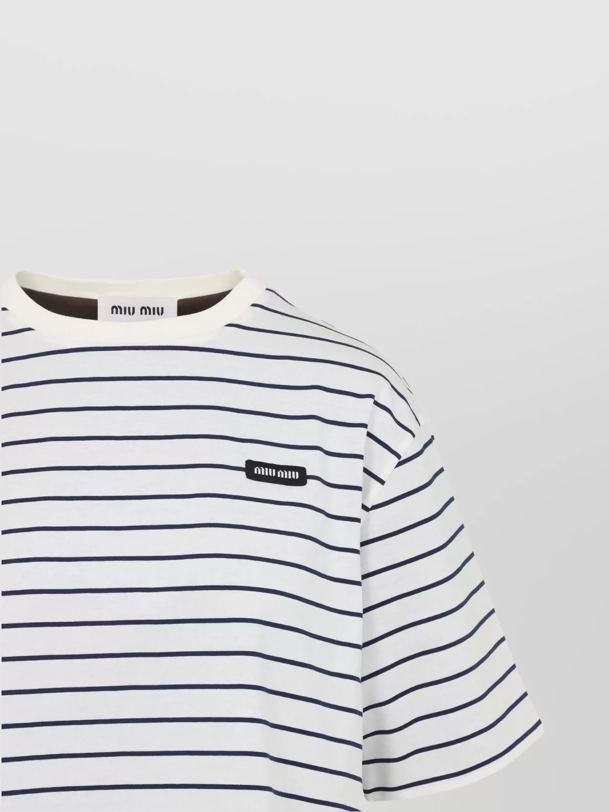 Miu Miu Striped Cotton Jersey T-Shirt