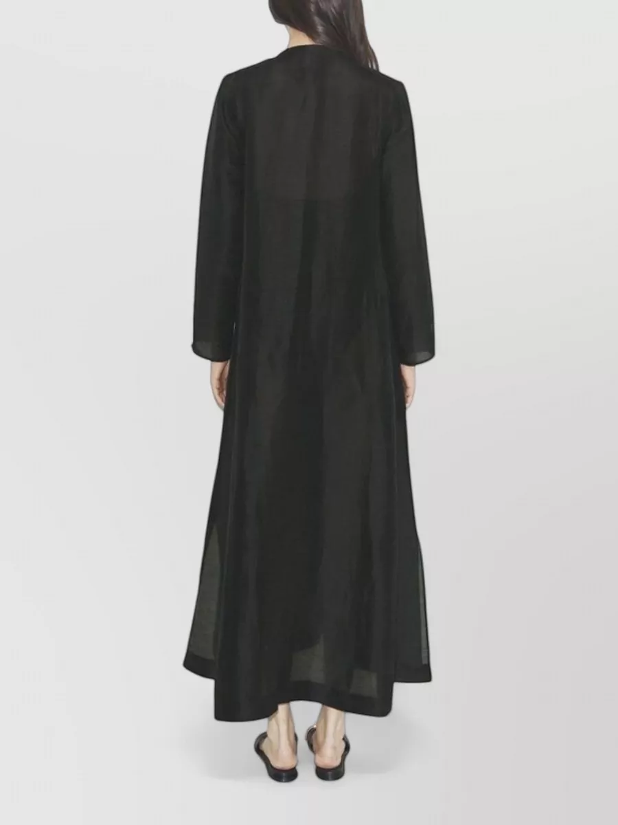 Tory Burch Linen Silk Pleated Long Kaftan