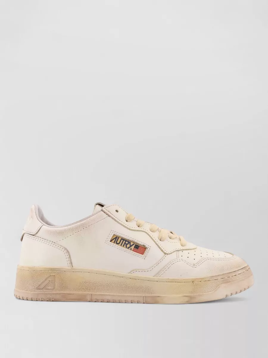 Autry Vintage Low Top Leather Sneakers Rubber Sole