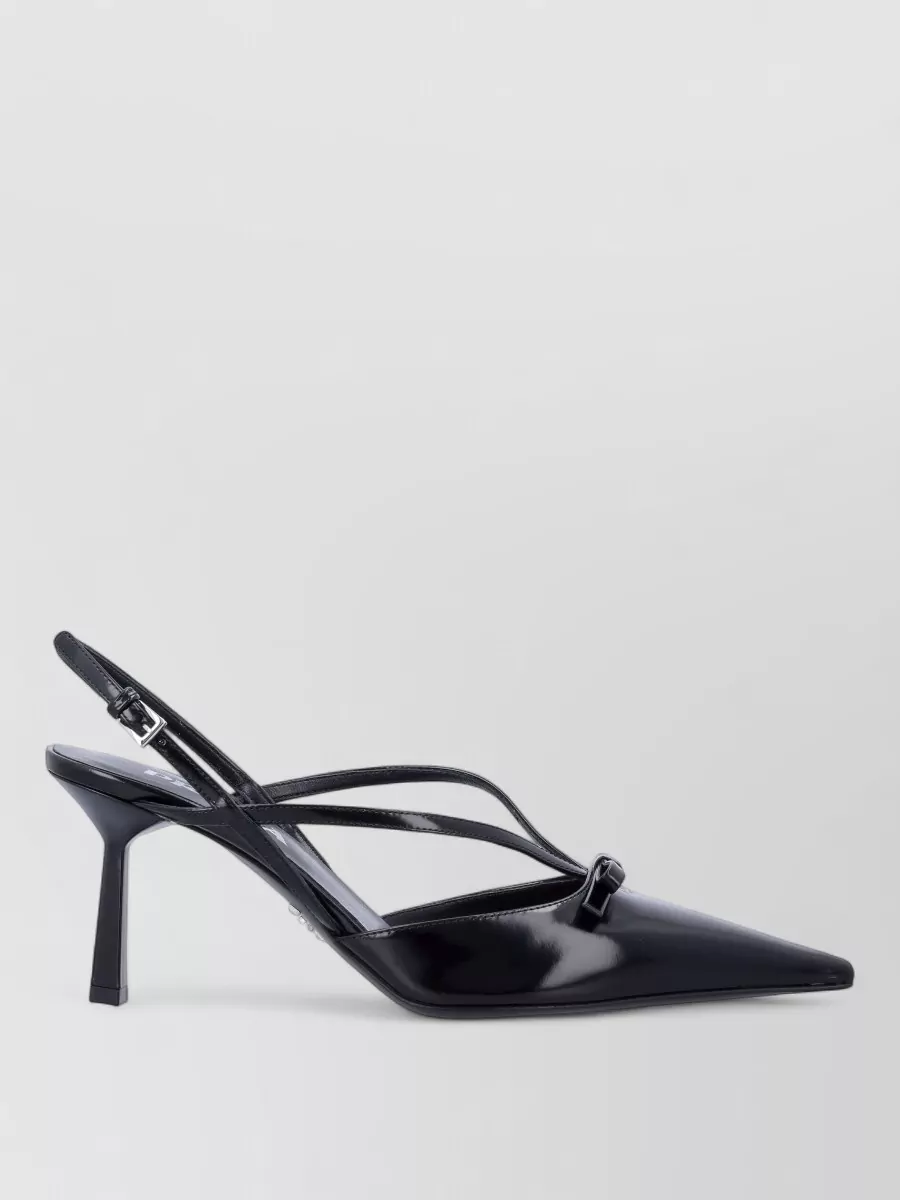 Prada leather bow slingback pumps