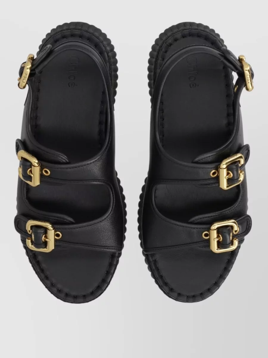 Chloé Nama Platform Sandals Open Toe Slingback