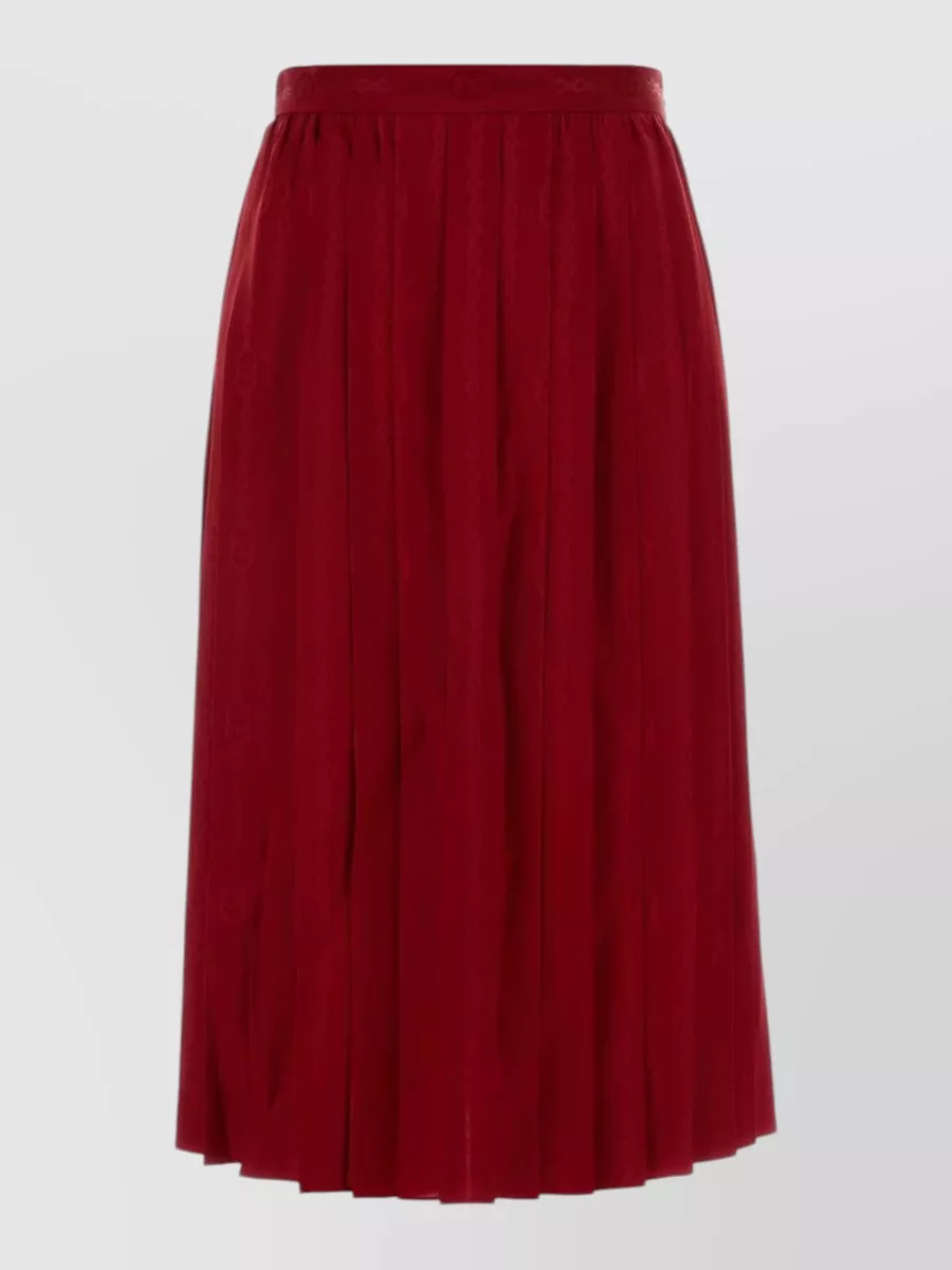 Gucci silk pleated logo-jacquard midi skirt