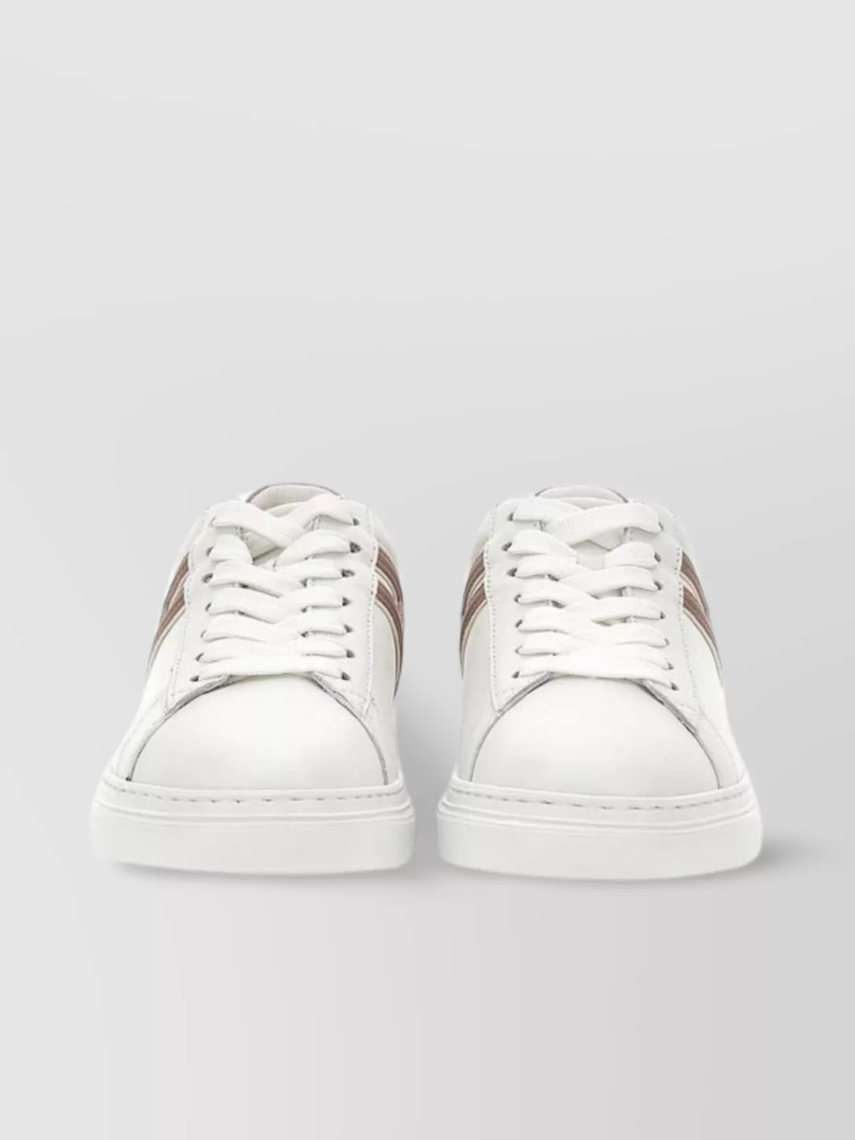 Shop Hogan Leather Sneakers With Rise And Rubber Sole