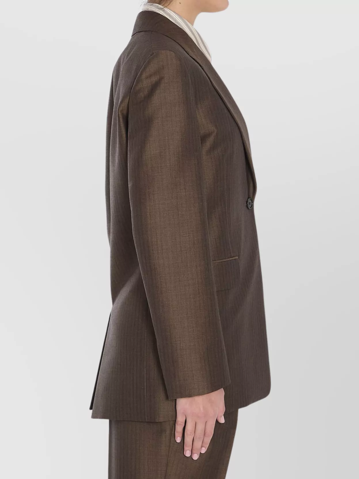 The Row Vermont Single-breasted Structured Jacket With Back Vent In Brown