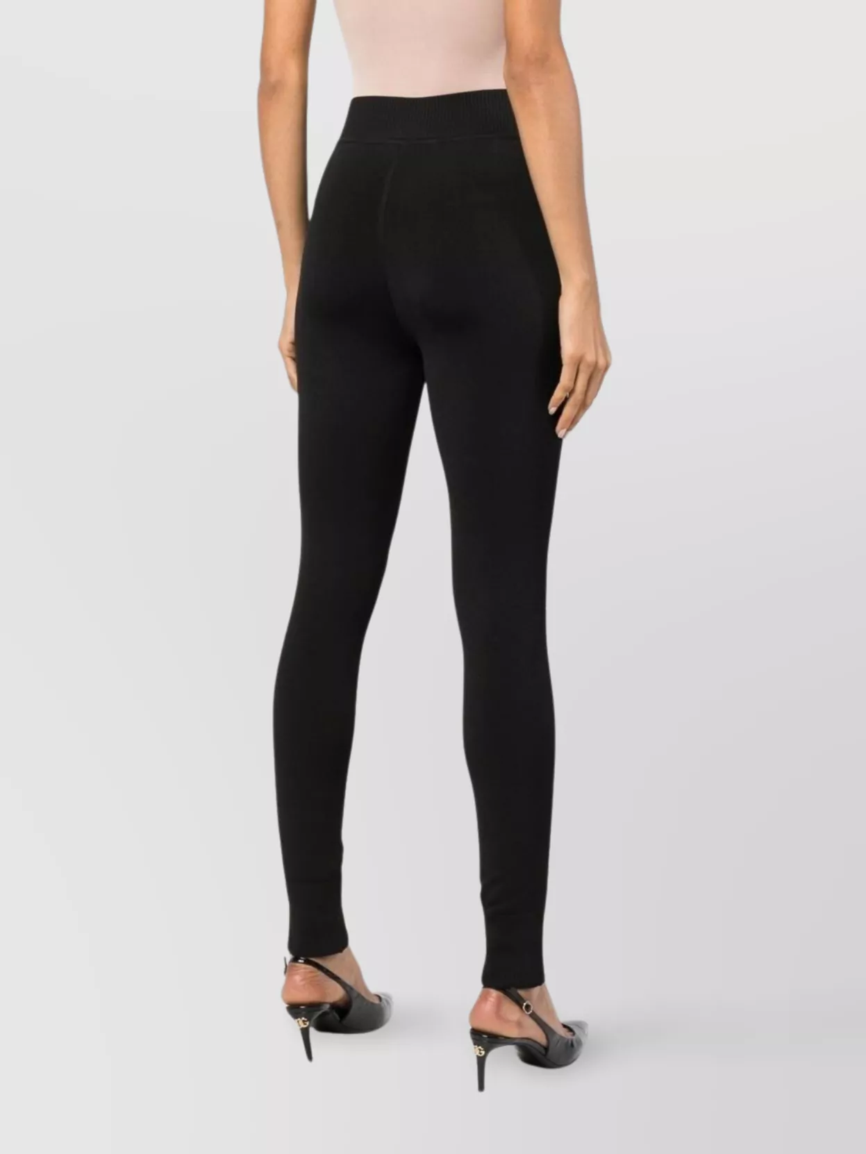 Philosophy Di Lorenzo Serafini Shiny Viscose Stretch Waistband Trousers In Black