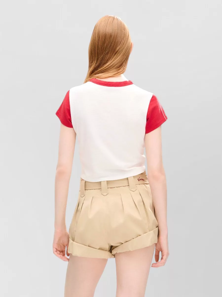 Kenzo Cropped Cotton Printed T-Shirt