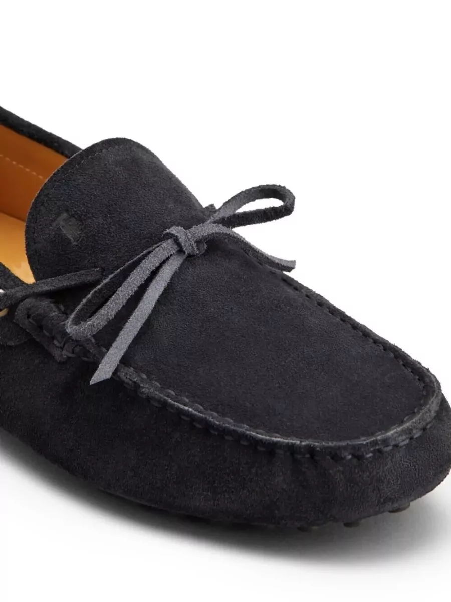Tod's Suede Loafers Lace Bow Rubber Sole