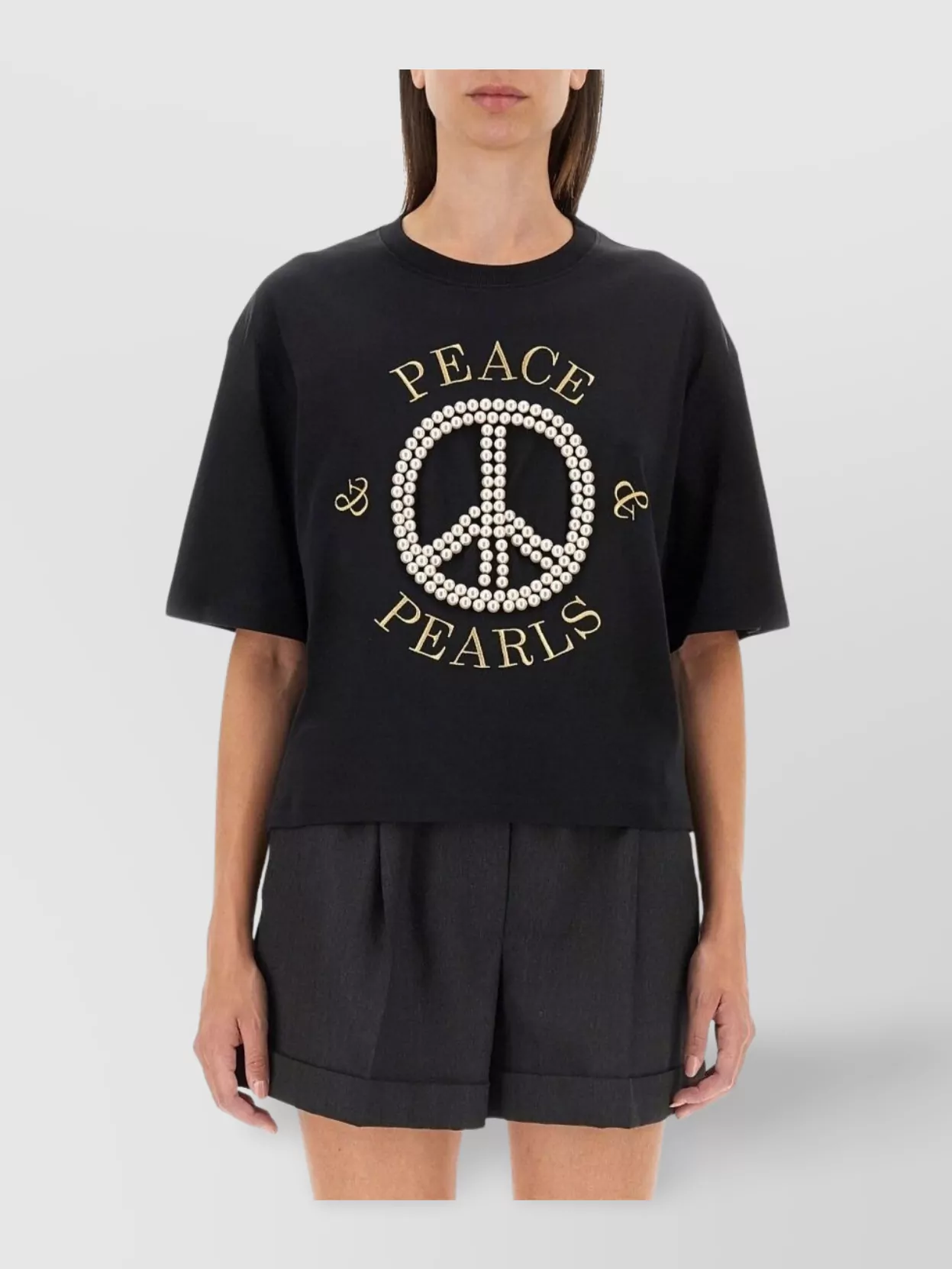 Moschino Logo Print Cropped T-shirt