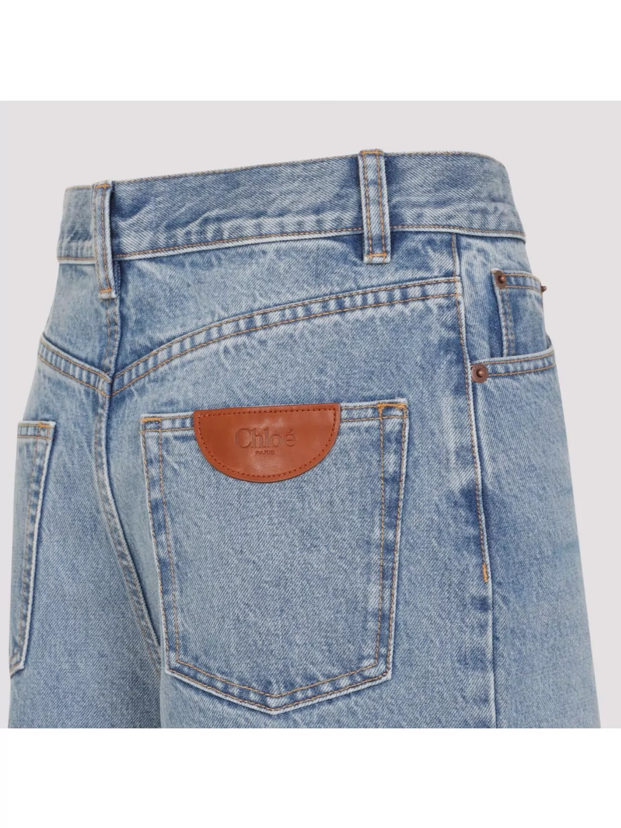 Chloé Belted Flared Wide-leg Cotton Trousers