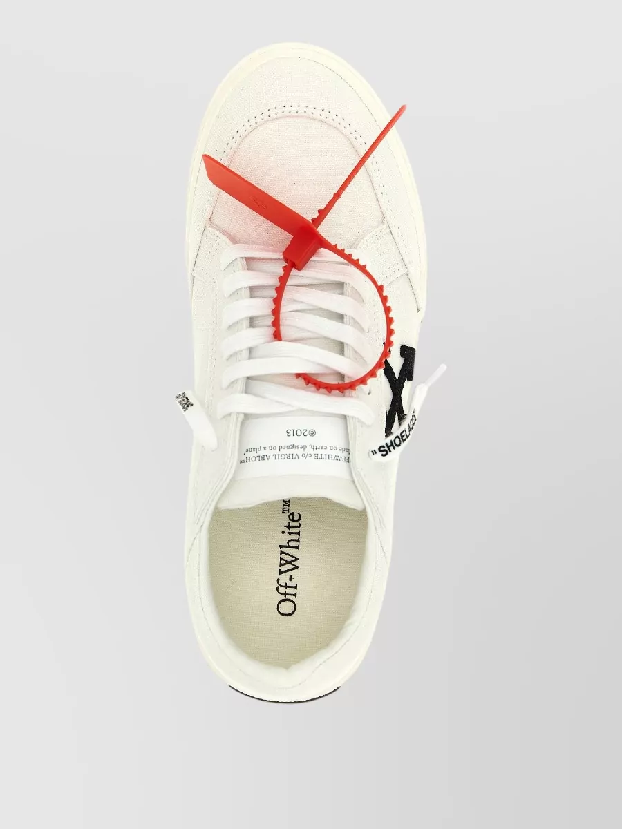 Off-White Canvas Low-Top Lace-Up Sneakers