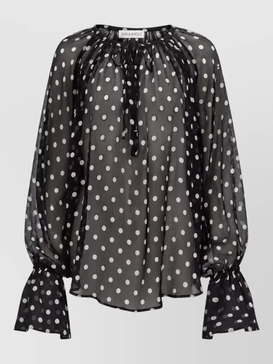 Nina Ricci silk long-sleeve blouse