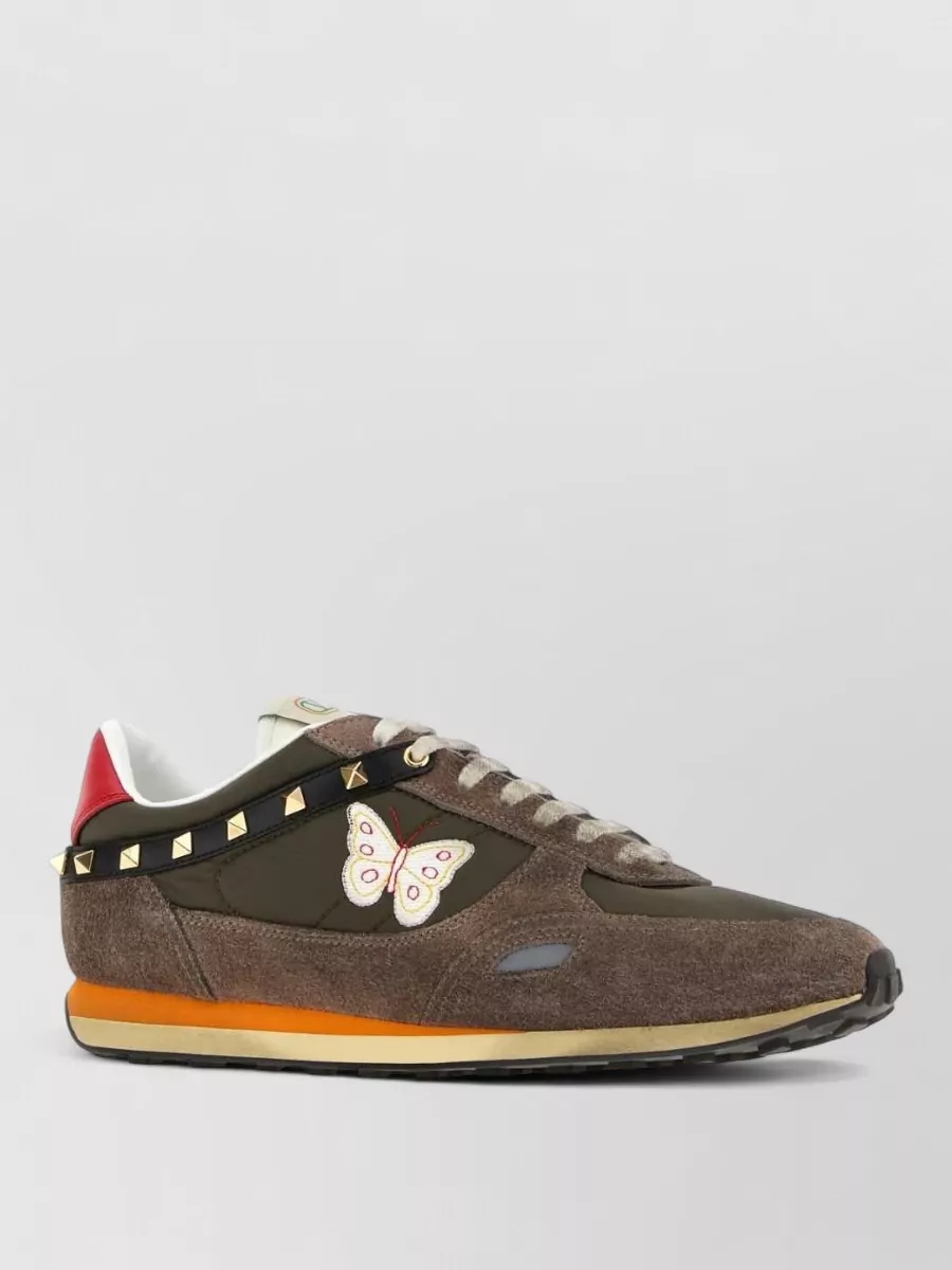 Valentino Garavani leather and nylon low-top sneakers