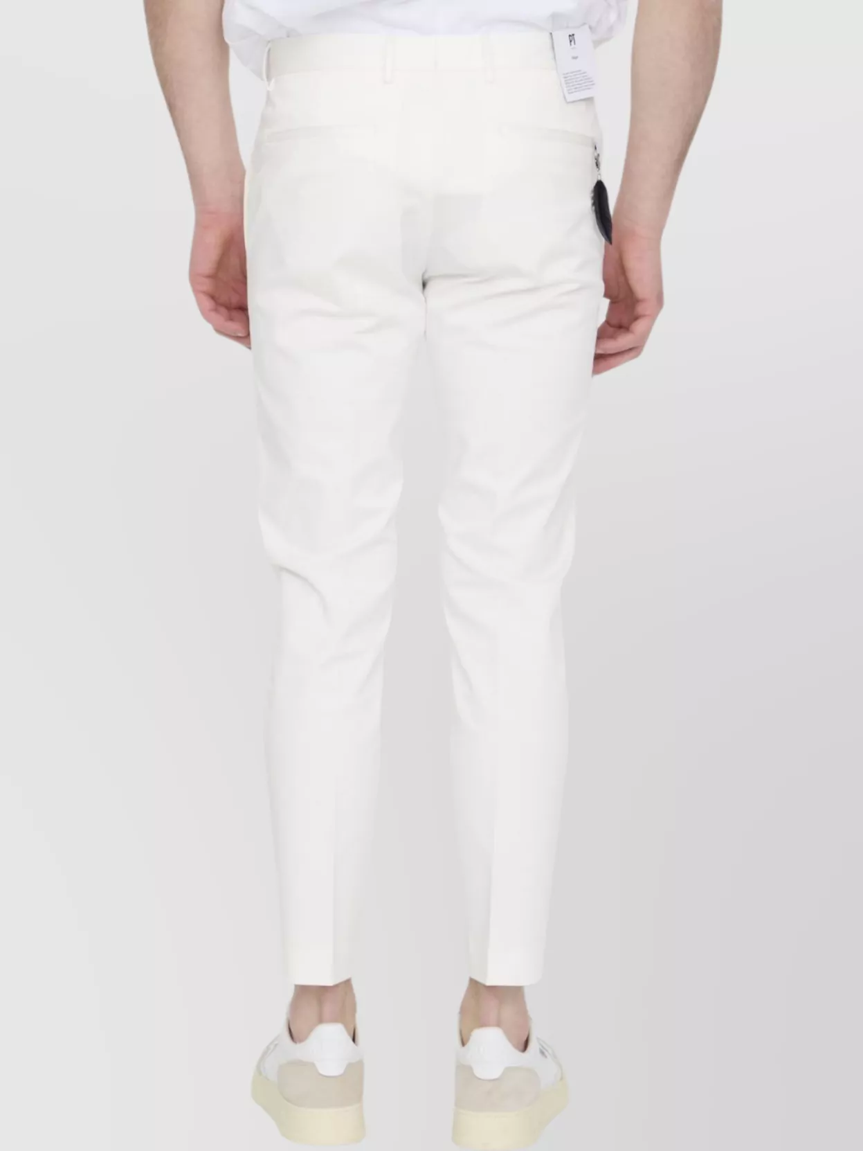 Pt Torino Cropped Slim Fit Cotton Trousers