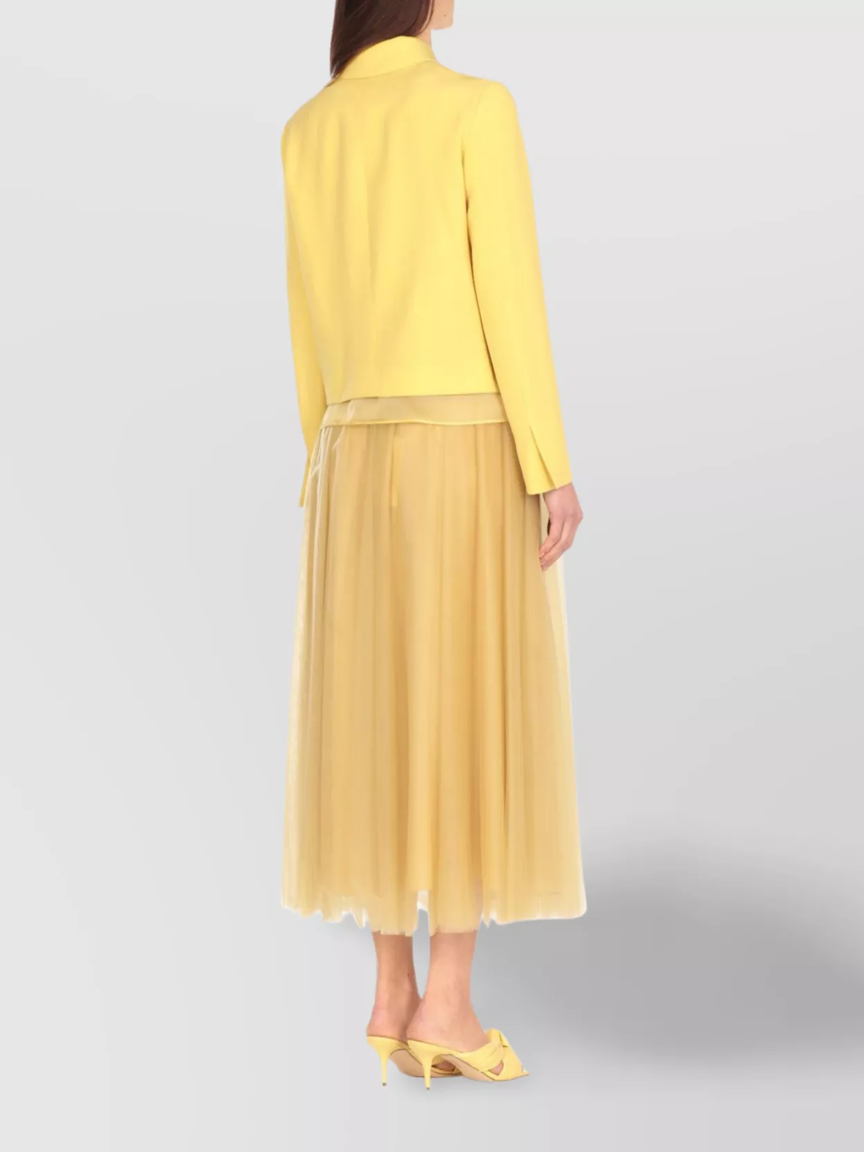Fabiana Filippi Wool And Linen Jacket With Tulle Detail