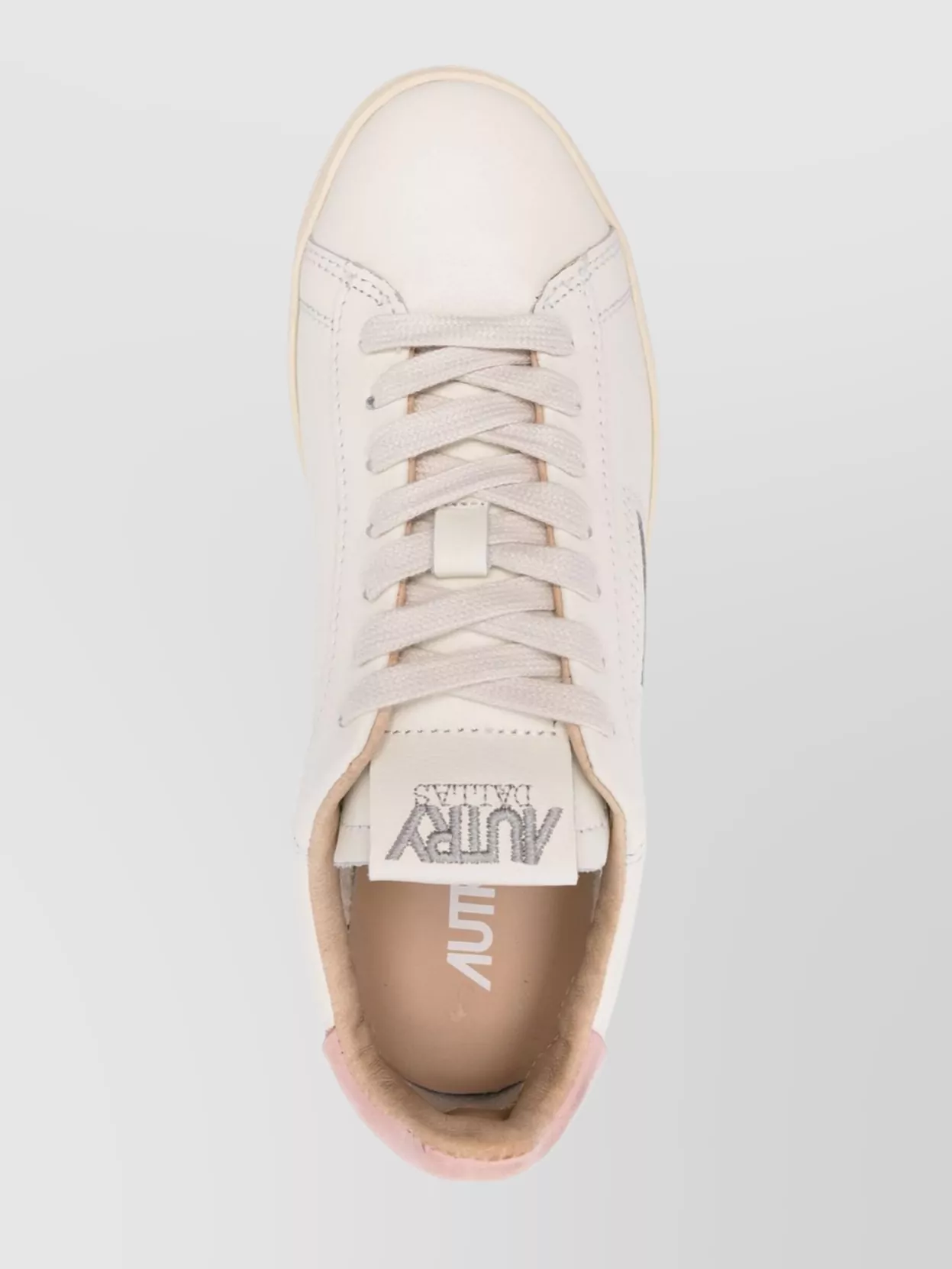 Autry Round Toe Leather Sneakers With Contrasting Heel Counter
