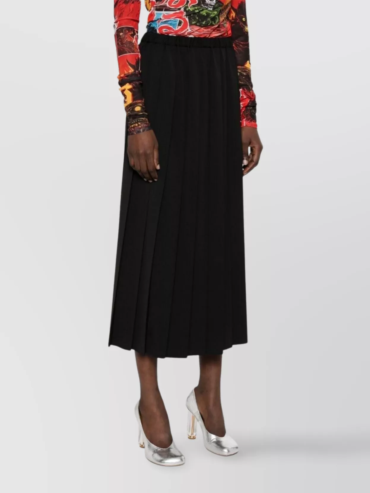 Junya Watanabe A-Line Pleated Midi Skirt
