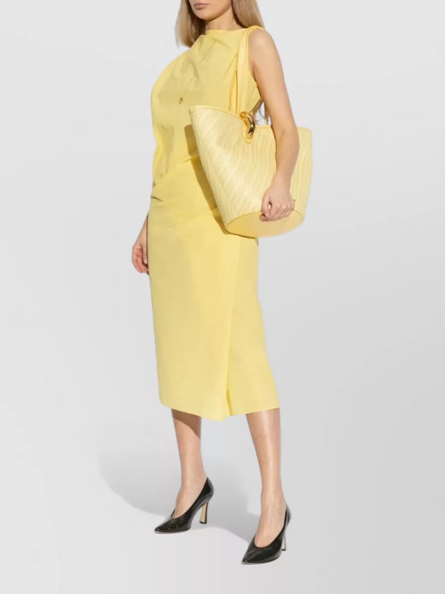 Jacquemus Draped Asymmetric Sleeveless Midi Dress