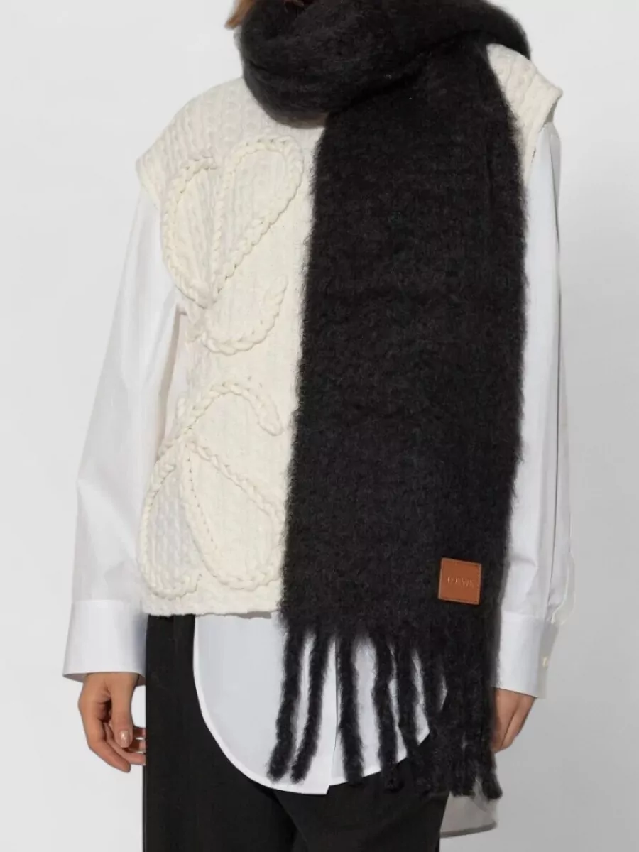 Loewe Textured Scarf Featuring Soft Brushed Finish