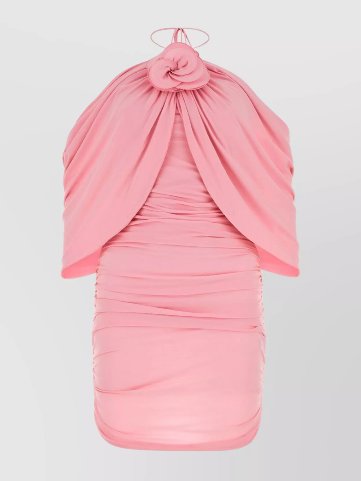 Shop Magda Butrym Halter Neckline Mini Dress With Unique Drapings