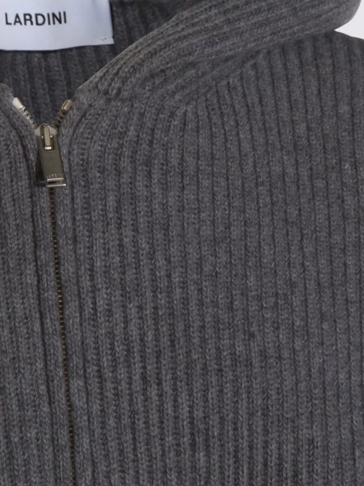Lardini Hooded Ribbed Crewneck Front Pockets