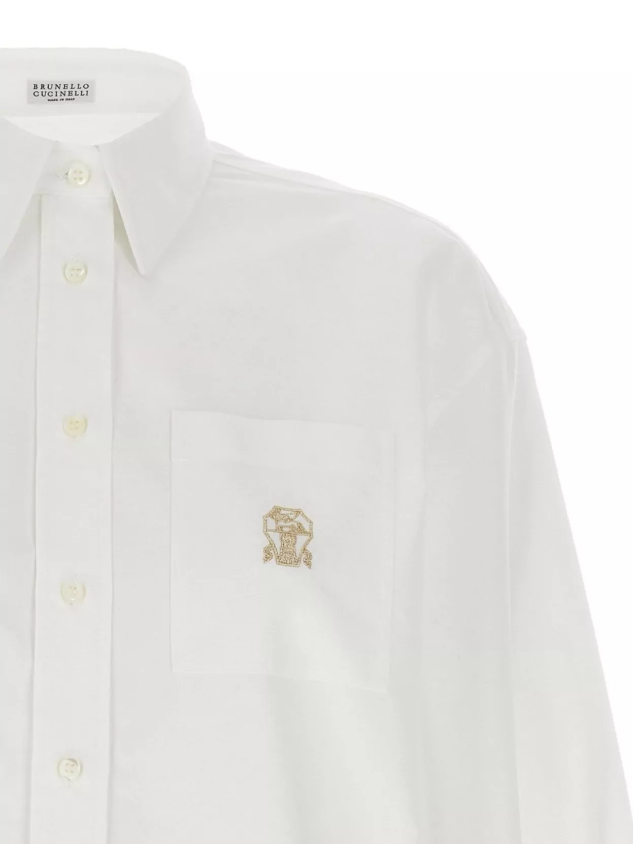 Brunello Cucinelli Long Sleeves Logo Embroidered Shirt