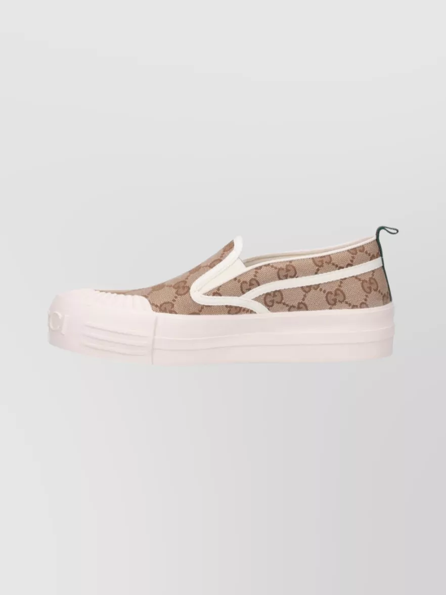 Gucci Monogram Pattern Low Top Sneakers With Pull Tab