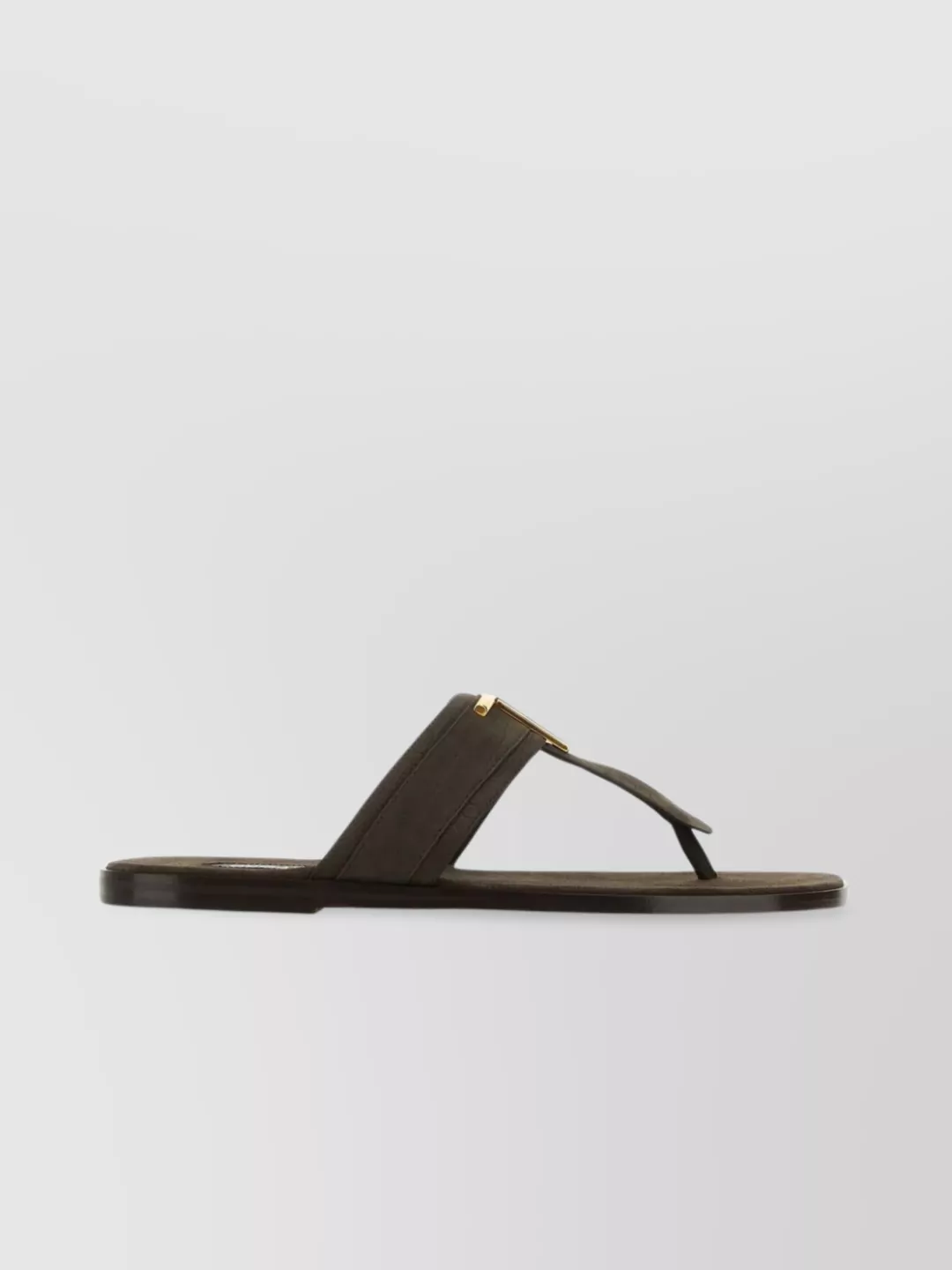 Shop Tom Ford Round Toe Suede Thong Slippers
