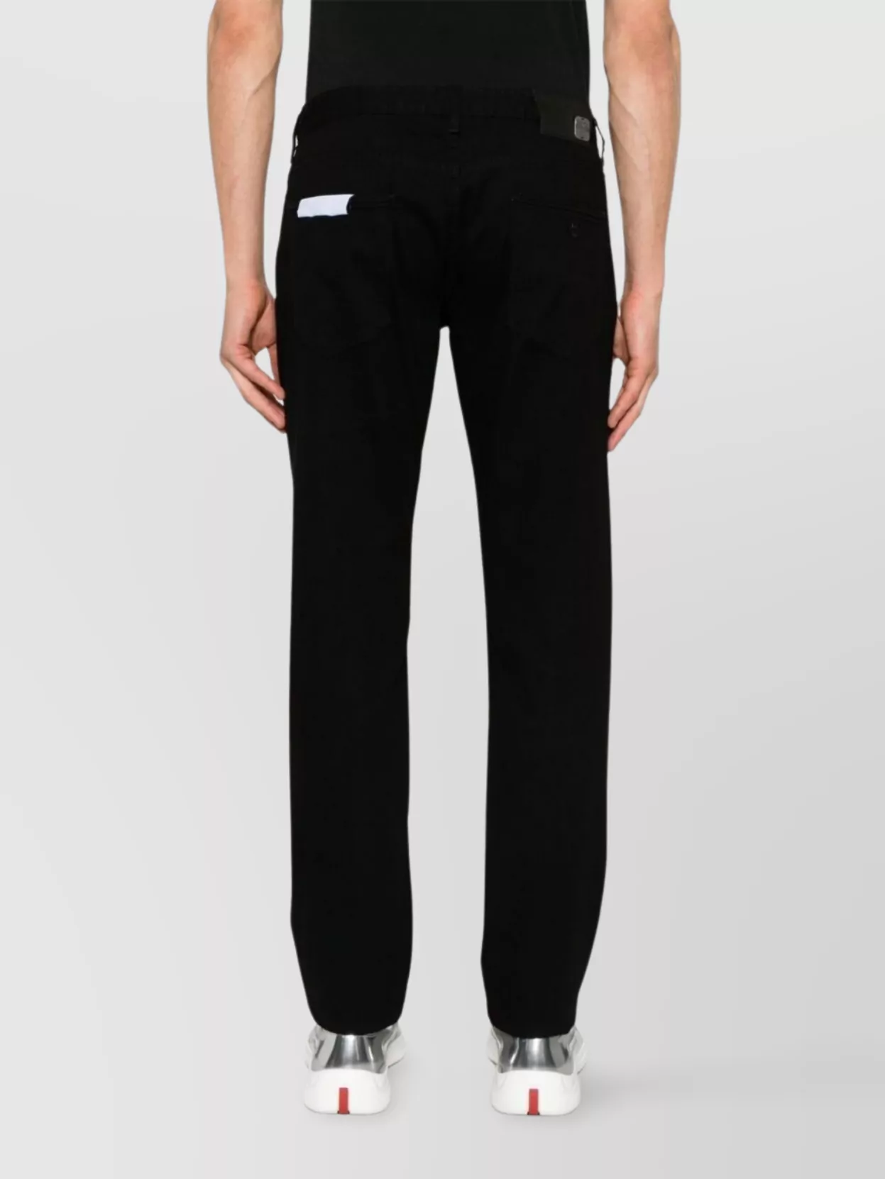 Shop Emporio Armani Trousers Cotton Denim Belt Loops