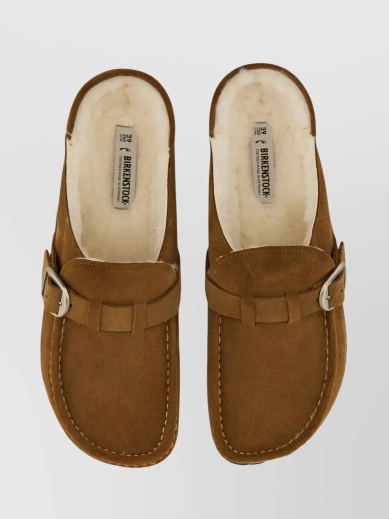 Birkenstock Shearling Buckle Detail Slippers