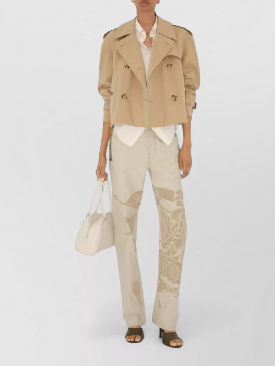 Burberry Cotton Double-Breasted Cropped Trench Coat
