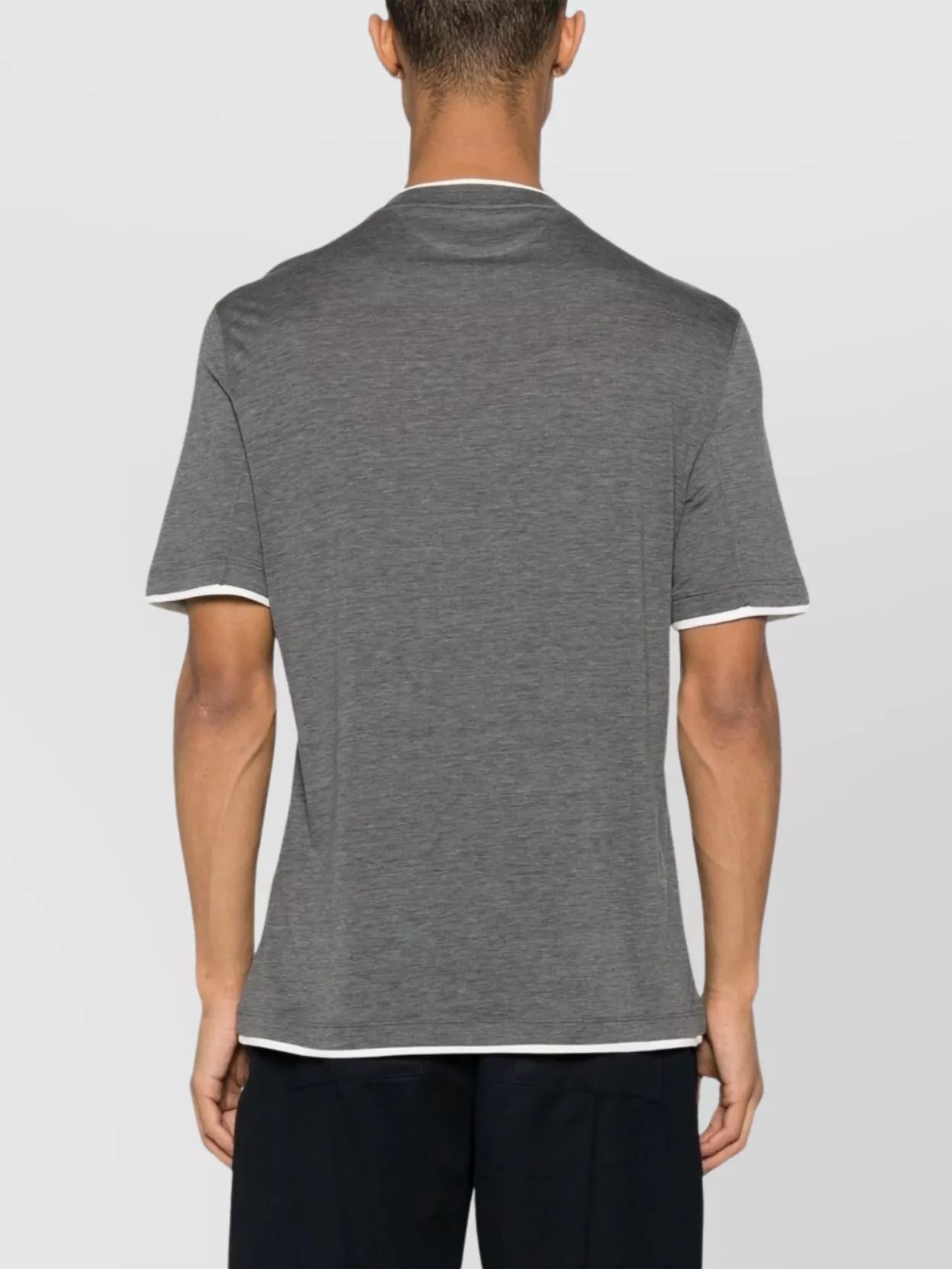 Brunello Cucinelli Basic Silk-blend T-shirt In Metallic