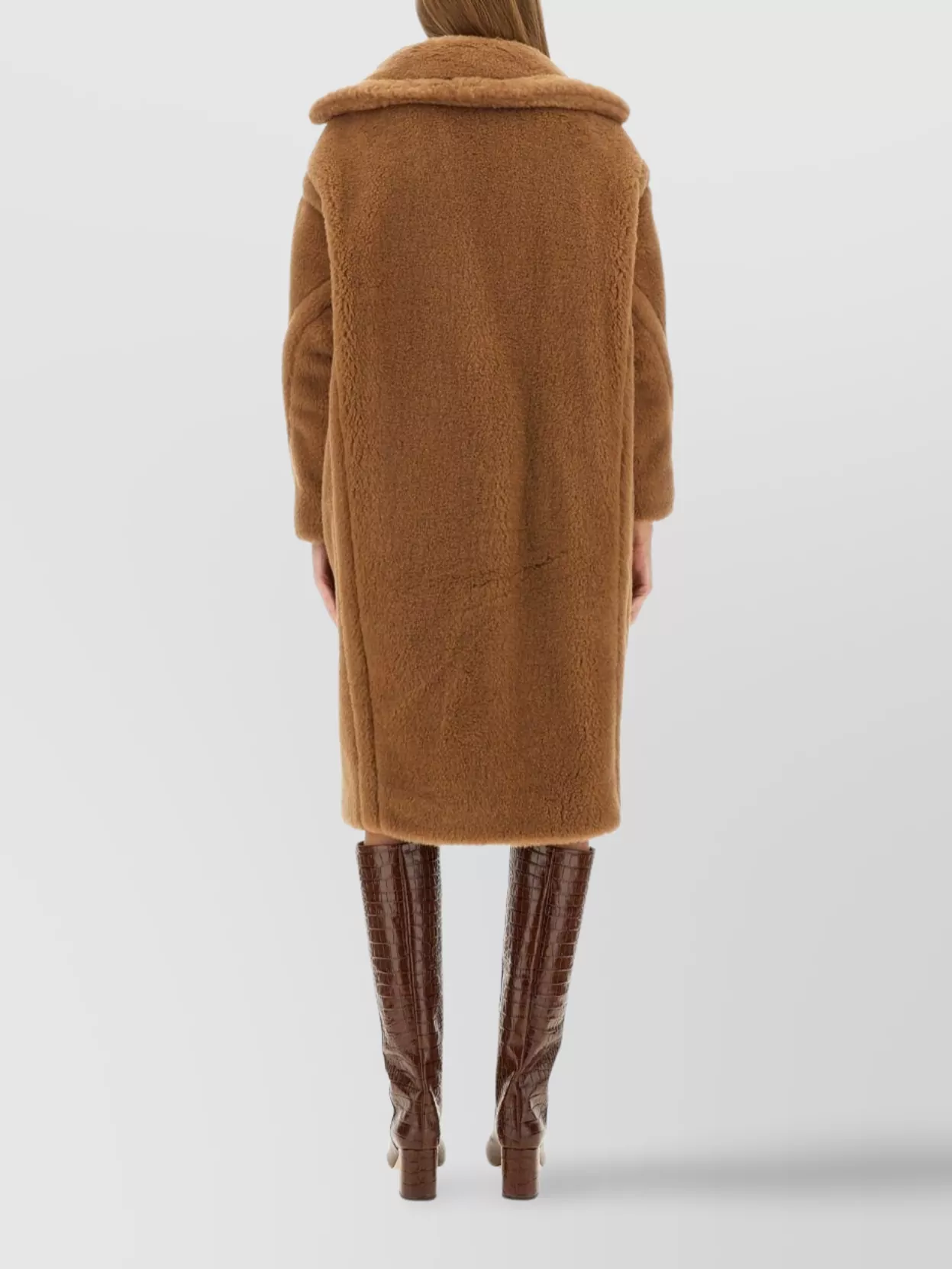 Max Mara Long Hooded Teddy Coat Side Pockets