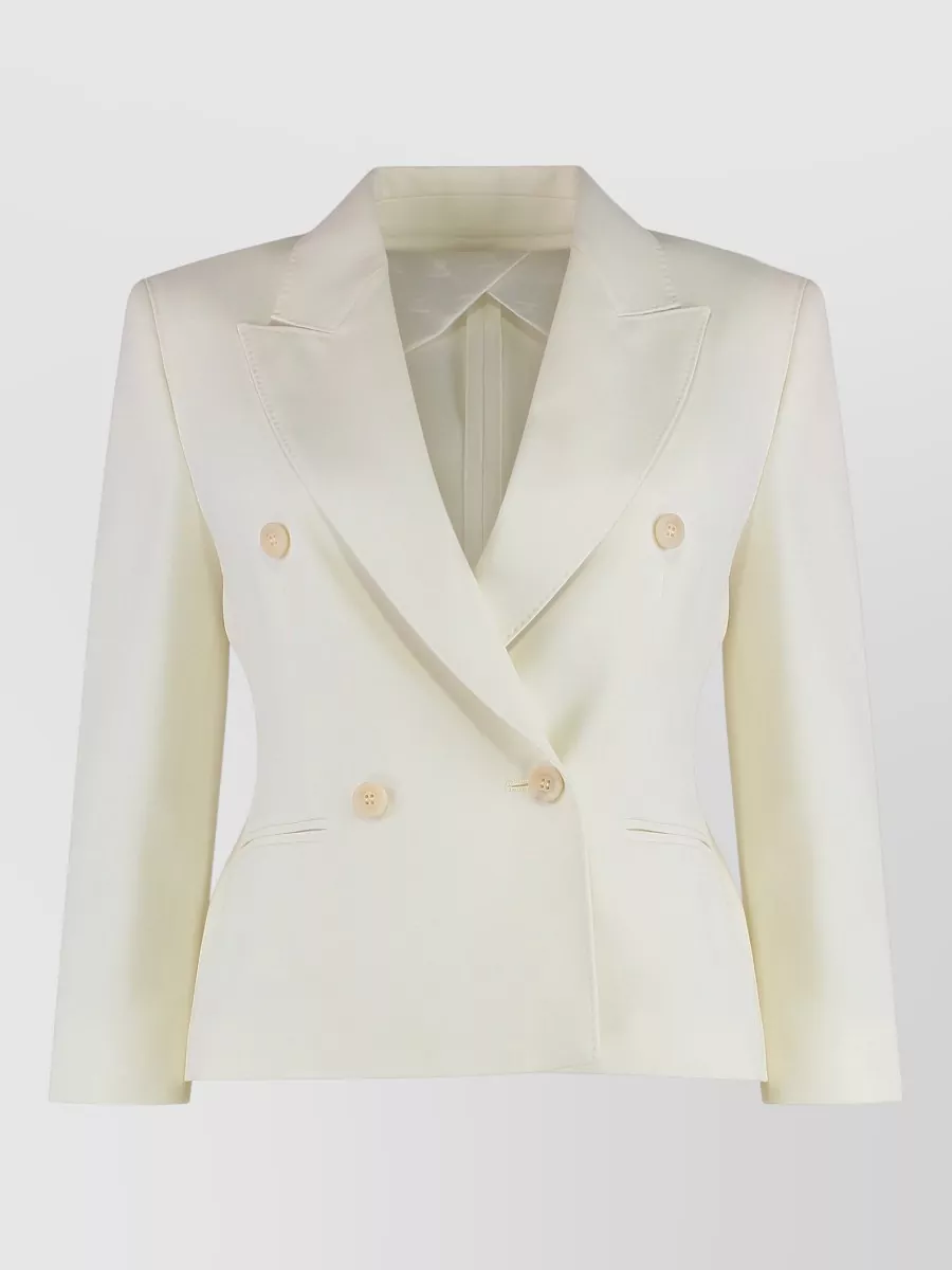 Max Mara virgin wool cropped double-breasted blazer