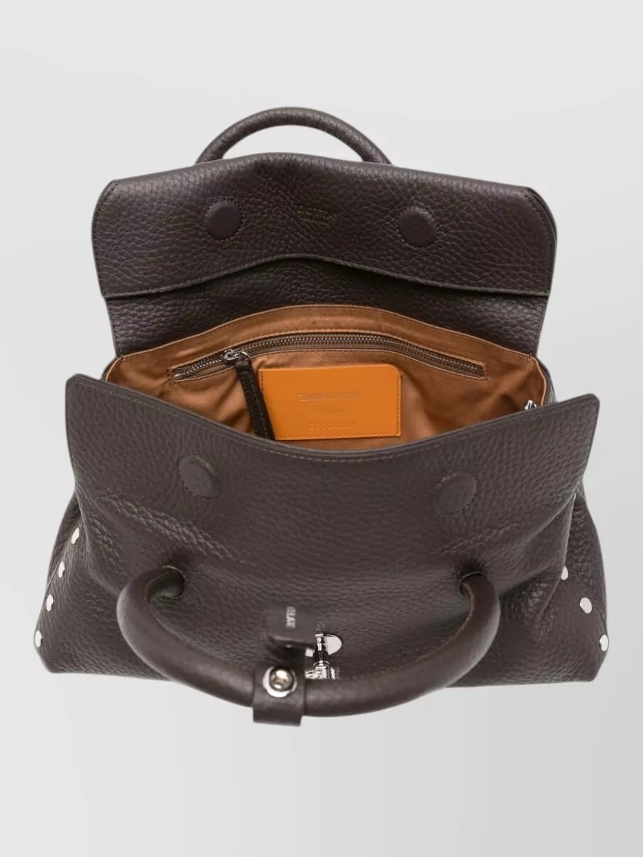 Zanellato Leather Stud-Embellished Shoulder Bag