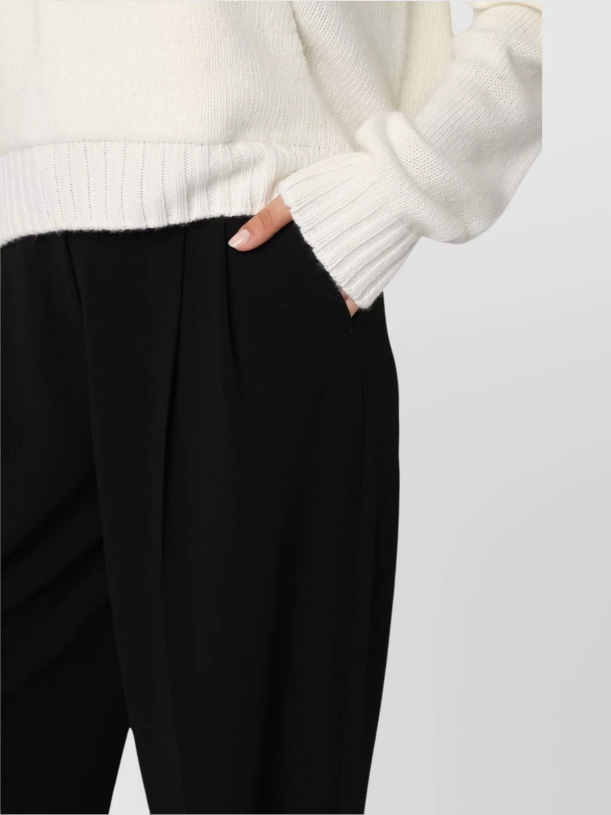 S Max Mara High-Waist Trousers Crêpe Belt Loops