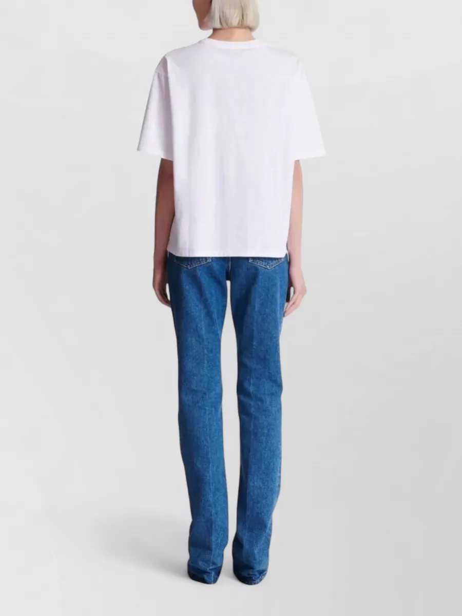 Balmain Paris Logo Bulky Graphic Crewneck Tshirt In White