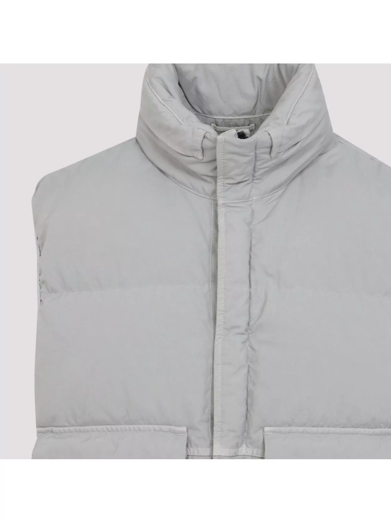 C.p. Company Padded Grey Waistcoat With Quilted Design In Gray