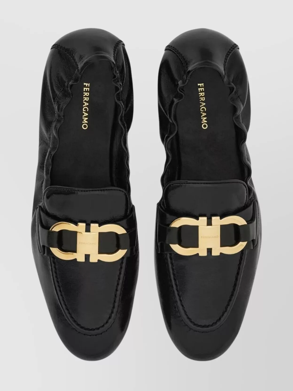 Ferragamo Jodie Loafers Featuring Elasticated Trim In Black