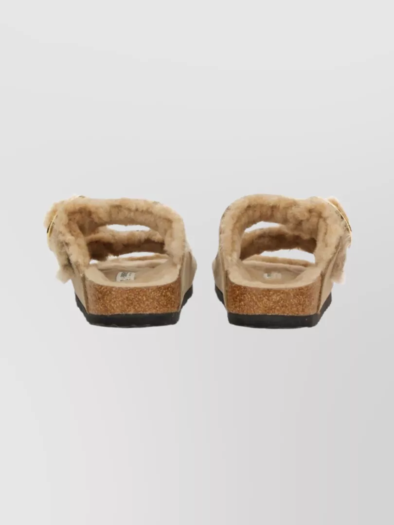 Birkenstock Arizona Big Buckle Shearling Sandals In Neutral